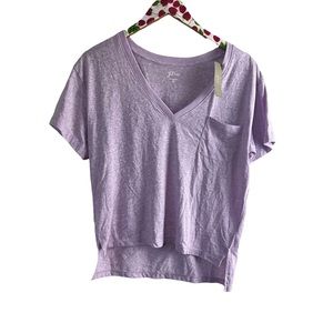 J Crew Hi Low Womens Top Short Sleeve Size XS